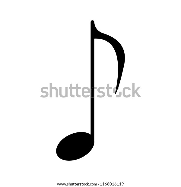 Music Note Symbol Black White Stock Vector Royalty Free 1168016119