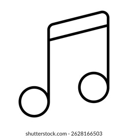 Music Note Symbol and Music Clef Line. Simple Music Icon Vector Illustration