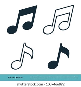 Music Note Symbol Icon Vector Logo Template Illustration Design. Vector EPS 10.