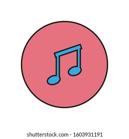 music note symbol icon vector on white background