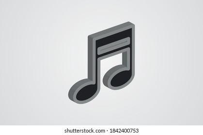 Music note symbol isometric flat icon. 3d vector colorful illustration. Pictogram isolated on white background