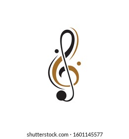 Music note symbol logo and icon template design