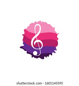 Music note symbol logo and icon template design