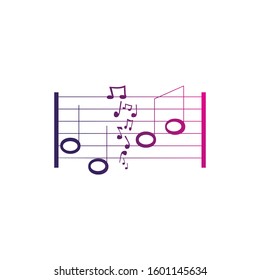 Music note symbol logo and icon template design