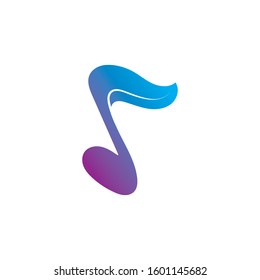 Music note symbol logo and icon template design