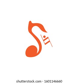 Music note symbol logo and icon template design