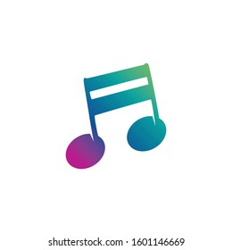 Music note symbol logo and icon template design