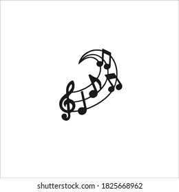 Music Note Symbol Logo. Vector Illustration.