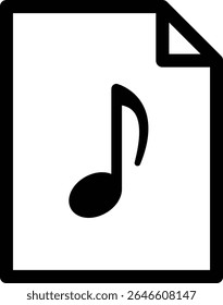 Music Note Symbol on Document Illustration