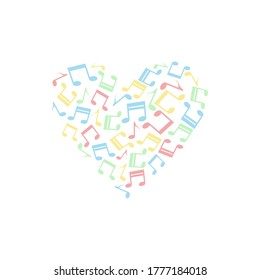 music note symbol shape love heart perfect for artistic wallpaper vector illustration design