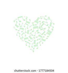 music note symbol shape love heart perfect for artistic wallpaper vector illustration design	
