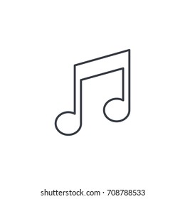 music note symbol thin line icon. Linear vector illustration. Pictogram isolated on white background