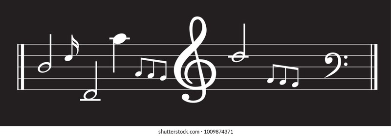 Music note with symbols