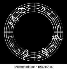 Music note with music symbols