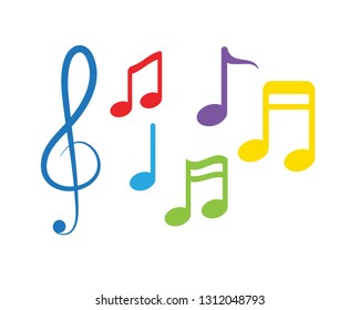 Music note symbols logo and icons template