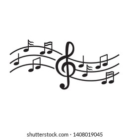 Music note symbols logo and icons template