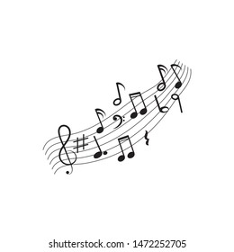 Music note symbols logo and icons template