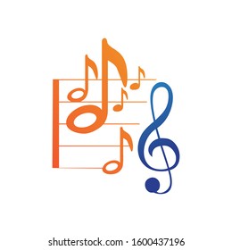 Music note symbols logo and icons template