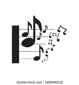 Music note symbols logo and icons template