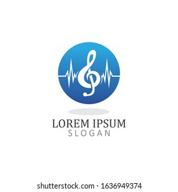 Music note symbols logo and icons template