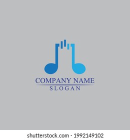 Music note symbols logo and icons template