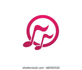 Music note symbols logo and icons template