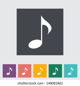 Music note symbols. Single flat icon. Vector illustration.