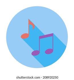 Music note symbols. Single flat color icon. Vector illustration.