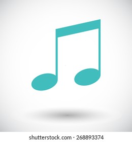 Music note symbols. Single flat icon on white background. Vector illustration.