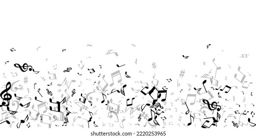 Music note symbols vector design. Symphony notation elements burst. Festival music wallpaper. Funky note symbols signs with flat. Album cover graphic design.