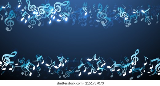 Music note symbols vector pattern. Melody recording signs explosion. Dance music illustration. Abstract note symbols silhouettes with flat. Concert poster graphic design.