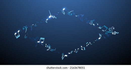 Music note symbols vector pattern. Audio recording elements burst. Jazz music wallpaper. Abstract note symbols silhouettes with flat. Banner backdrop.