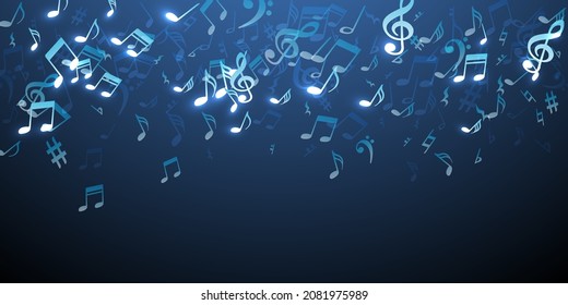 Music note symbols vector wallpaper. Audio recording elements burst. Jazz music wallpaper. Modern note symbols elements with sharp. Concert poster backdrop.