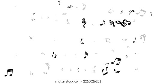 Music Note Symbols Vector Wallpaper. Audio Recording Elements Scatter. Radio Music Wallpaper. Vintage Note Symbols Silhouettes With Flat. Album Cover Background.