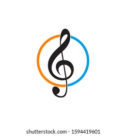 Music note symphony icon logo design inspiration vector template