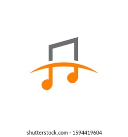 Music note symphony icon logo design inspiration vector template