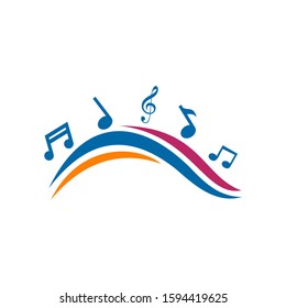 Music note symphony icon logo design inspiration vector template