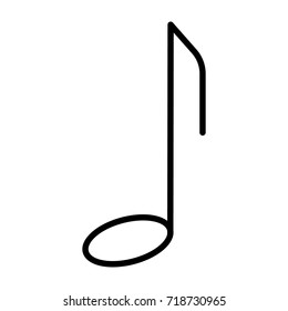 Music note thin line icon. 96x96 for Web Graphics and Apps.  Simple Minimal Pictogram.Vector