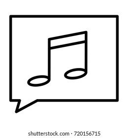 Music note thin line icon. 96x96 for Web Graphics and Apps.  Simple Minimal Pictogram. Vector