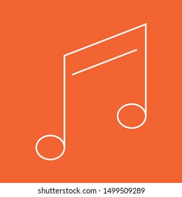 Music note, thin lines web and social media icon, stock vector illustration, EPS10.