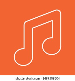Music note, thin lines web and social media icon, stock vector illustration, EPS10.