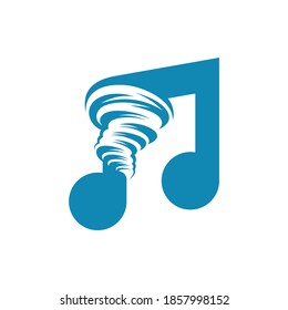 Music Note with Tornado logo vector template, Creative Twister logo design concepts, icon symbol, Illustration