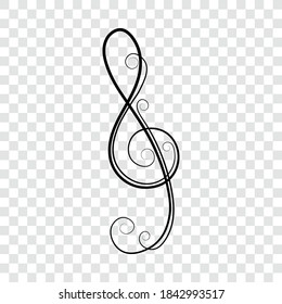 Musiknote, Dreifach-Trennlinie mit Schlingen, Vektorgrafik.