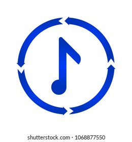 Music note turn icon. vector illustration. flat style