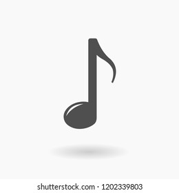 Music Note UI vector Icon Illustration silhouette.