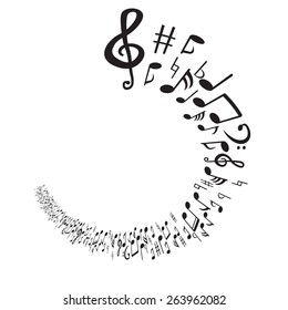 Music Note Vector Background . Abstract 