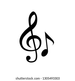 Music note vector icon. 