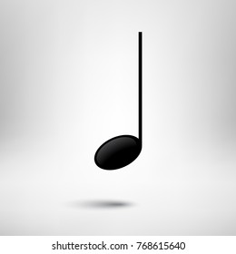 Music note vector icon. Music design element.