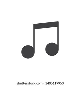 Music note vector icon. filled flat sign for mobile concept and web design. Musical note glyph icon. Melody sound symbol, logo illustration. Vector graphics