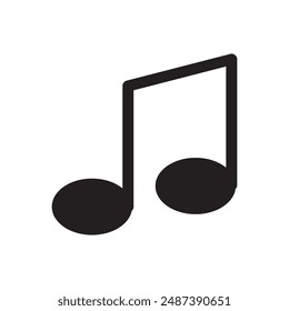 Music note vector icon. filled flat sign for mobile concept and web design. Musical note glyph icon. Symbol, logo illustration. Vector graphics